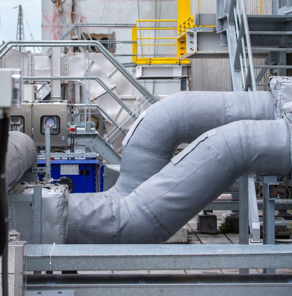Industrial Piping and Metalwork in an Urban Setting